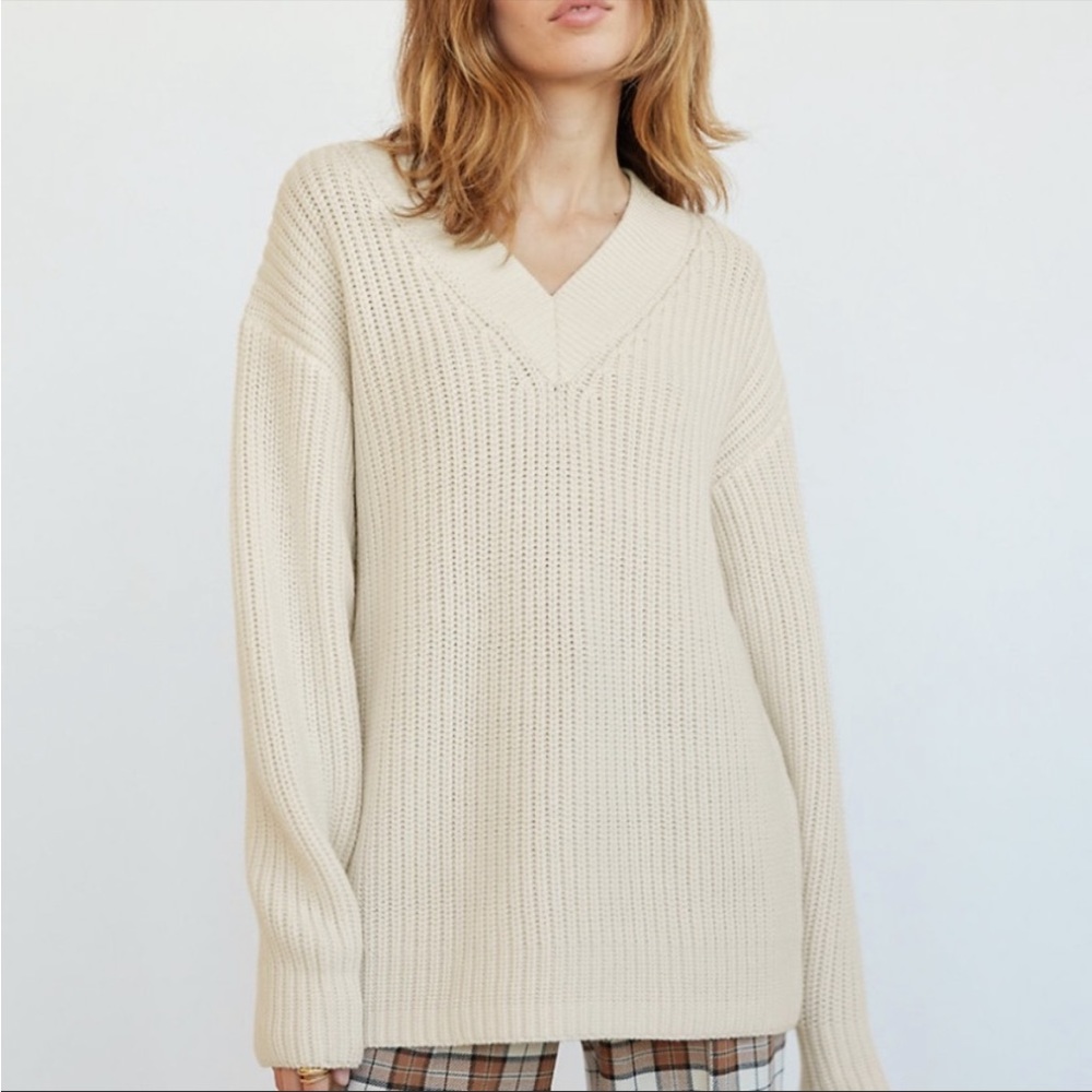 Aritzia Wilfred Belize Sweater Cream
